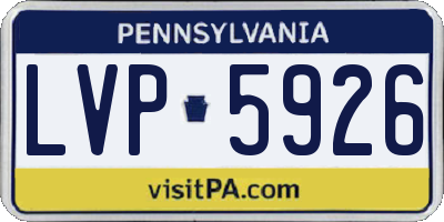 PA license plate LVP5926