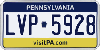 PA license plate LVP5928
