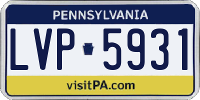 PA license plate LVP5931
