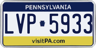 PA license plate LVP5933