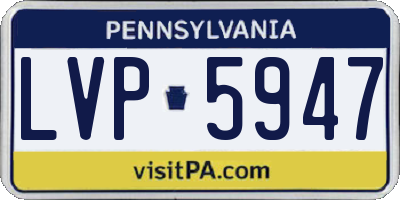 PA license plate LVP5947