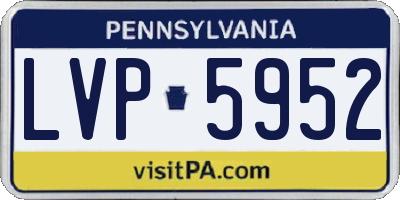 PA license plate LVP5952