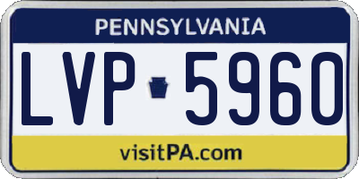 PA license plate LVP5960