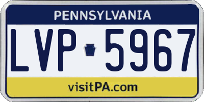 PA license plate LVP5967