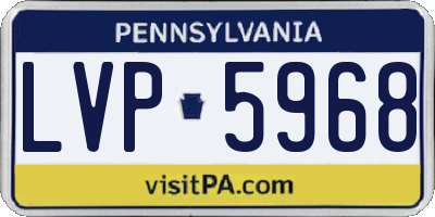 PA license plate LVP5968