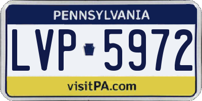 PA license plate LVP5972