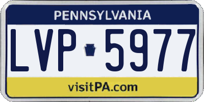 PA license plate LVP5977
