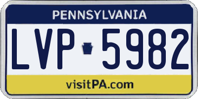 PA license plate LVP5982