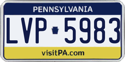 PA license plate LVP5983