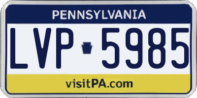 PA license plate LVP5985
