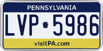PA license plate LVP5986