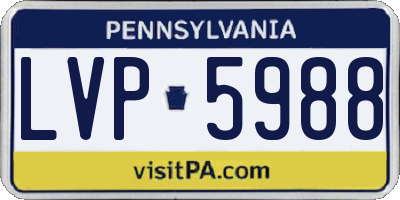 PA license plate LVP5988
