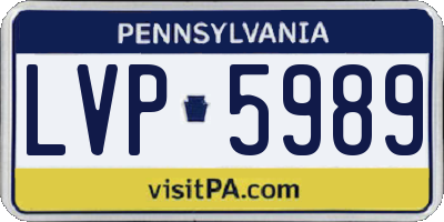 PA license plate LVP5989