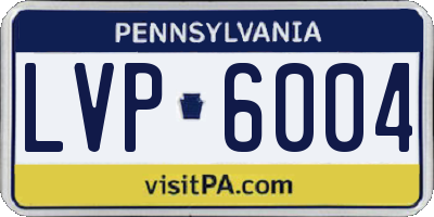 PA license plate LVP6004