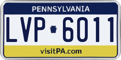 PA license plate LVP6011