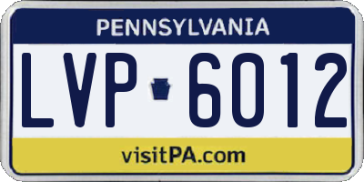 PA license plate LVP6012