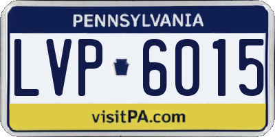 PA license plate LVP6015