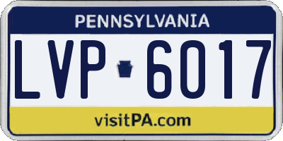 PA license plate LVP6017