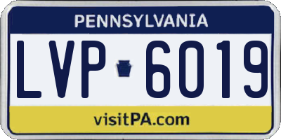 PA license plate LVP6019