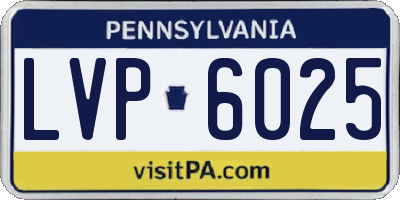 PA license plate LVP6025