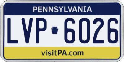 PA license plate LVP6026