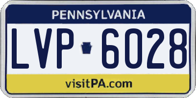 PA license plate LVP6028