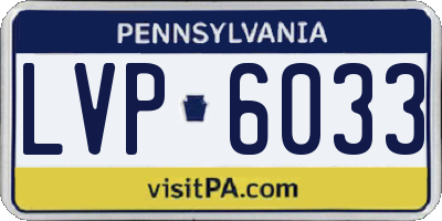 PA license plate LVP6033