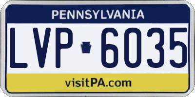 PA license plate LVP6035