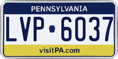 PA license plate LVP6037