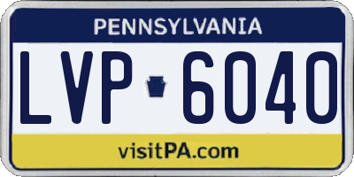 PA license plate LVP6040