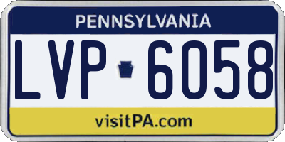 PA license plate LVP6058