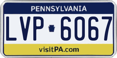 PA license plate LVP6067