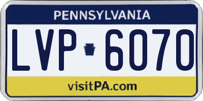 PA license plate LVP6070