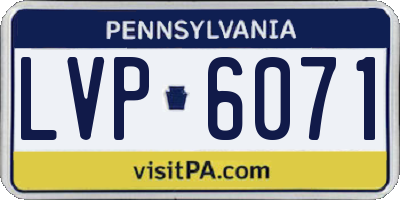 PA license plate LVP6071