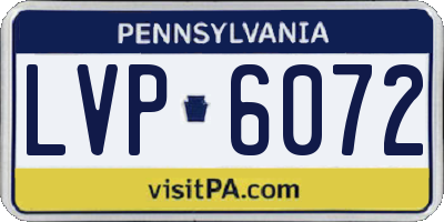 PA license plate LVP6072