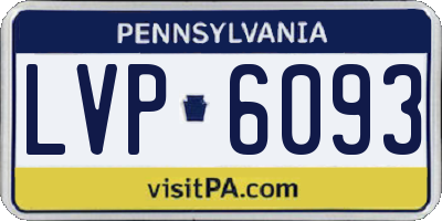 PA license plate LVP6093