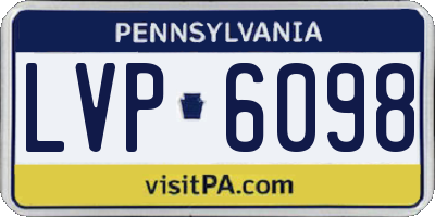 PA license plate LVP6098
