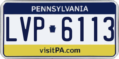 PA license plate LVP6113