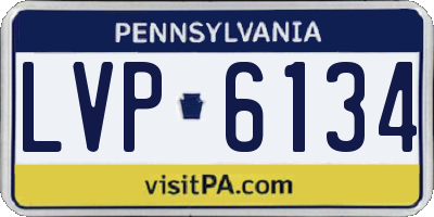 PA license plate LVP6134