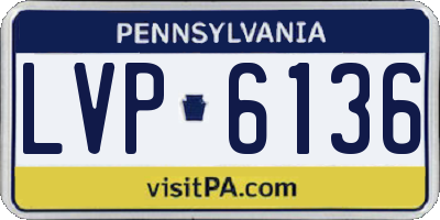 PA license plate LVP6136