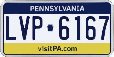 PA license plate LVP6167