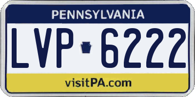 PA license plate LVP6222