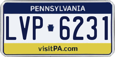PA license plate LVP6231