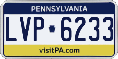 PA license plate LVP6233