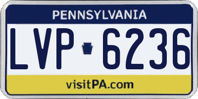 PA license plate LVP6236