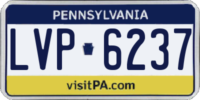 PA license plate LVP6237