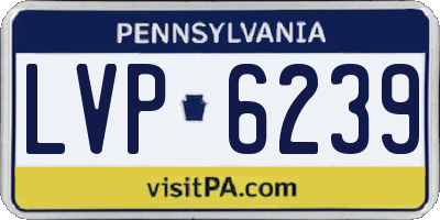 PA license plate LVP6239