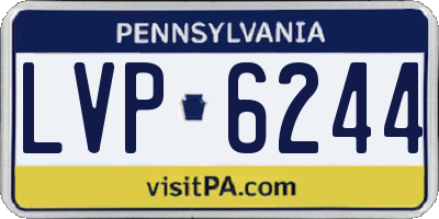 PA license plate LVP6244