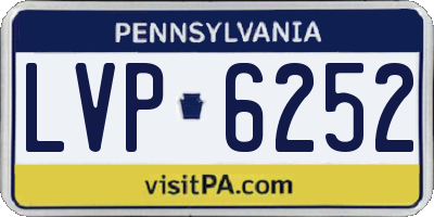 PA license plate LVP6252