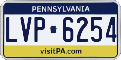 PA license plate LVP6254